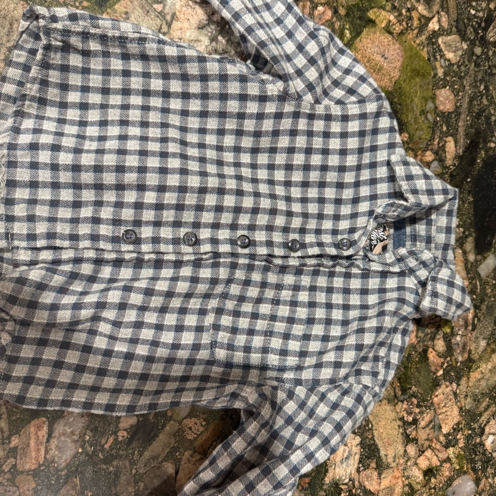 First Wave Blue and White Checkered Button Down Shirt
